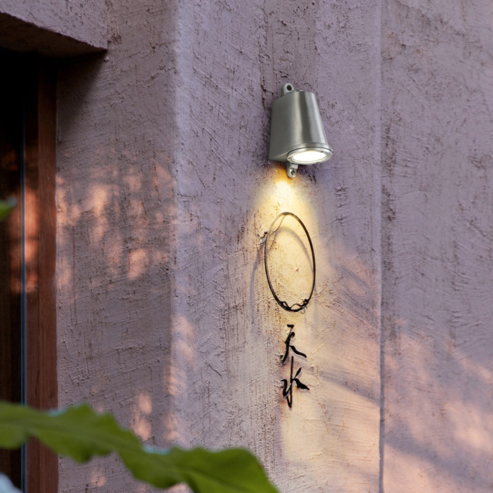 Orr Industrial Metal Bell Shaped Outdoor Wall Lamp, Black/Grey/Coppery/Aluminum