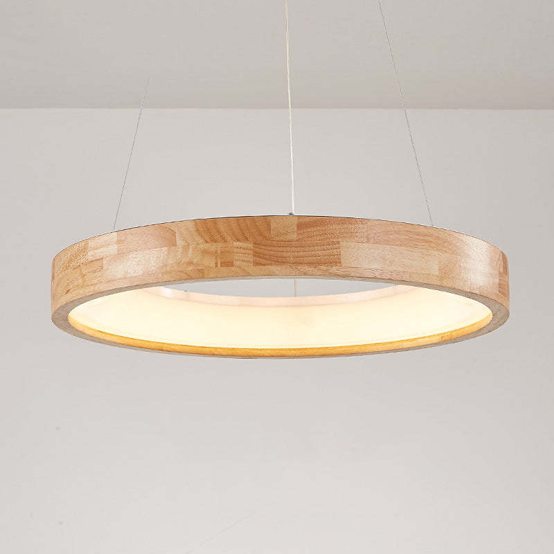 Ozawa Modern Ring Wood Pendant Light
