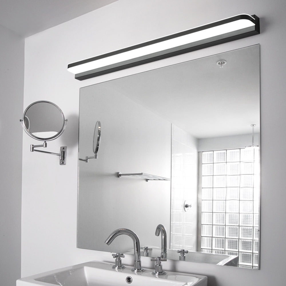 Leigh Wall Lamp Rectangular Modern, Acrylic Mirror, Black/White/Chrome/Gold, Bathroom