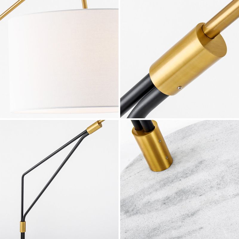 Eryn Floor Lamp Round Basic Nordic/Modern, Fabric, White, Bedroom