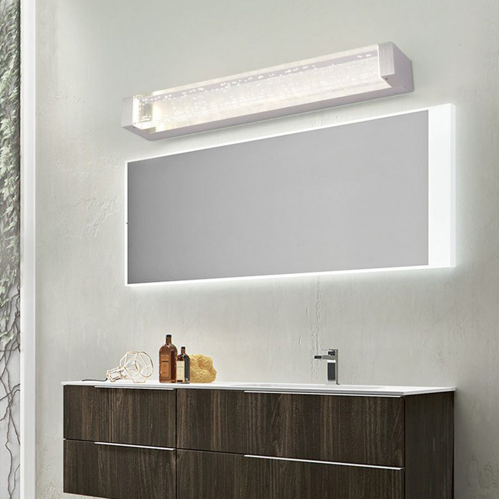 Leigh Transparent Rectangular Mirror Front Vanity LED Wall Lamp, Bathroom