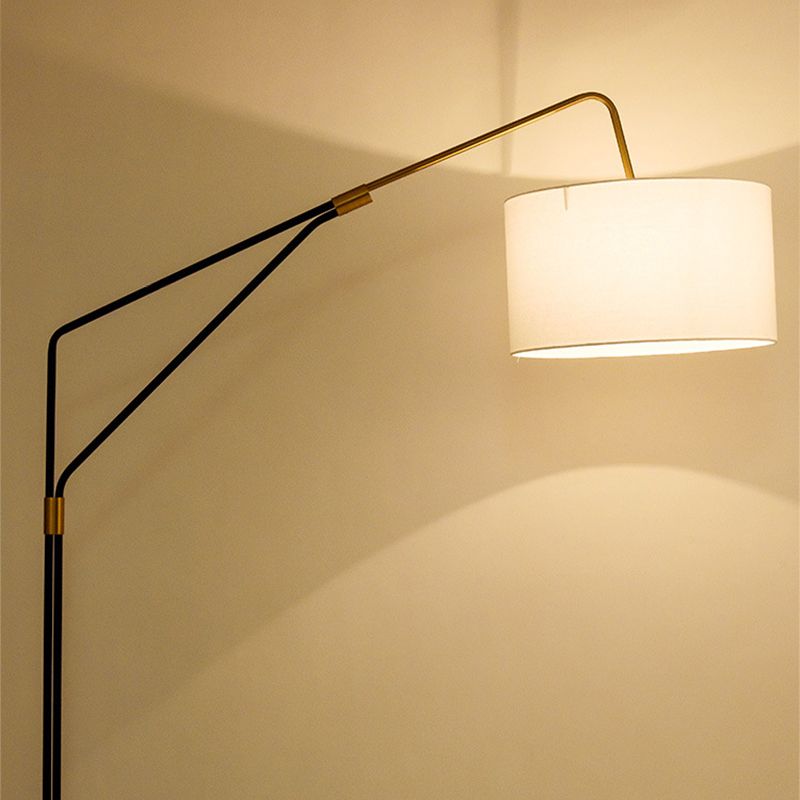 Eryn Floor Lamp Round Basic Nordic/Modern, Fabric, White, Bedroom