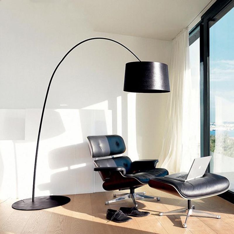 Eryn Floor Lamp Cool Modern, Metal Arc, Black/White/Red/Blue, Bedroom