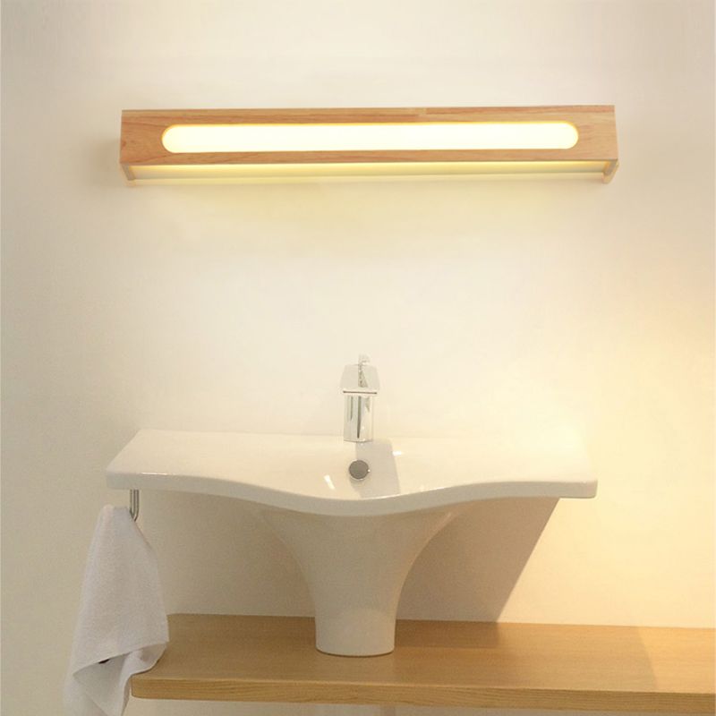 Ozawa Minimalist Wood Vanity Wall Lamp, Brown, Bedroom