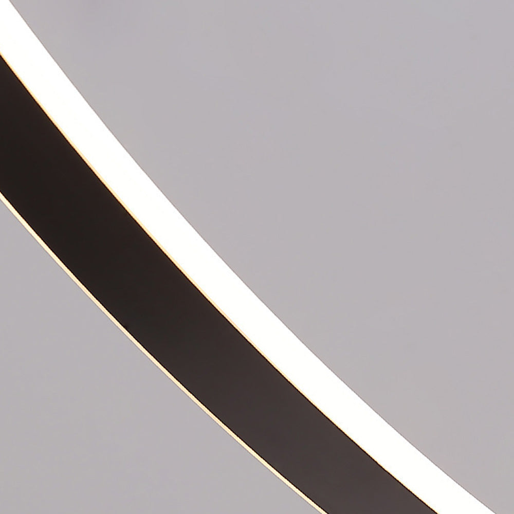 Edge Modern Minimalist Arched Metal Floor Lamp, Black