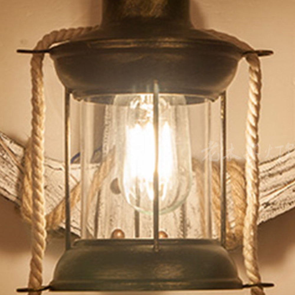 Austin Anchor Lantern Wall Lamp, Metal & Wood, 2 Color