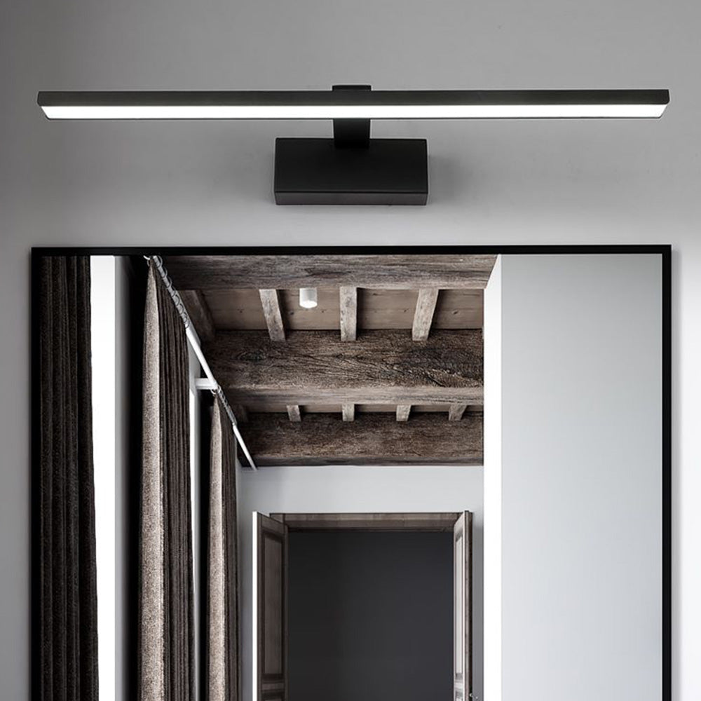 Edge Minimalist Linear Mirror Front Vanity Wall Lamp, White/Black