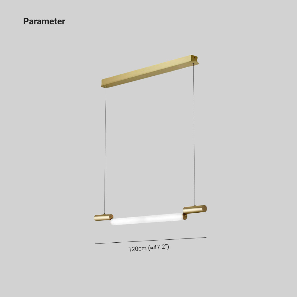 Edge Minimalist Linear Aluminium/PVC Pendant Light, Gold