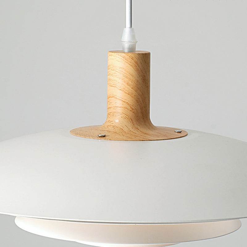 Morandi Modern LED Pendant Light White/Wood Metal Bedroom/Living Room