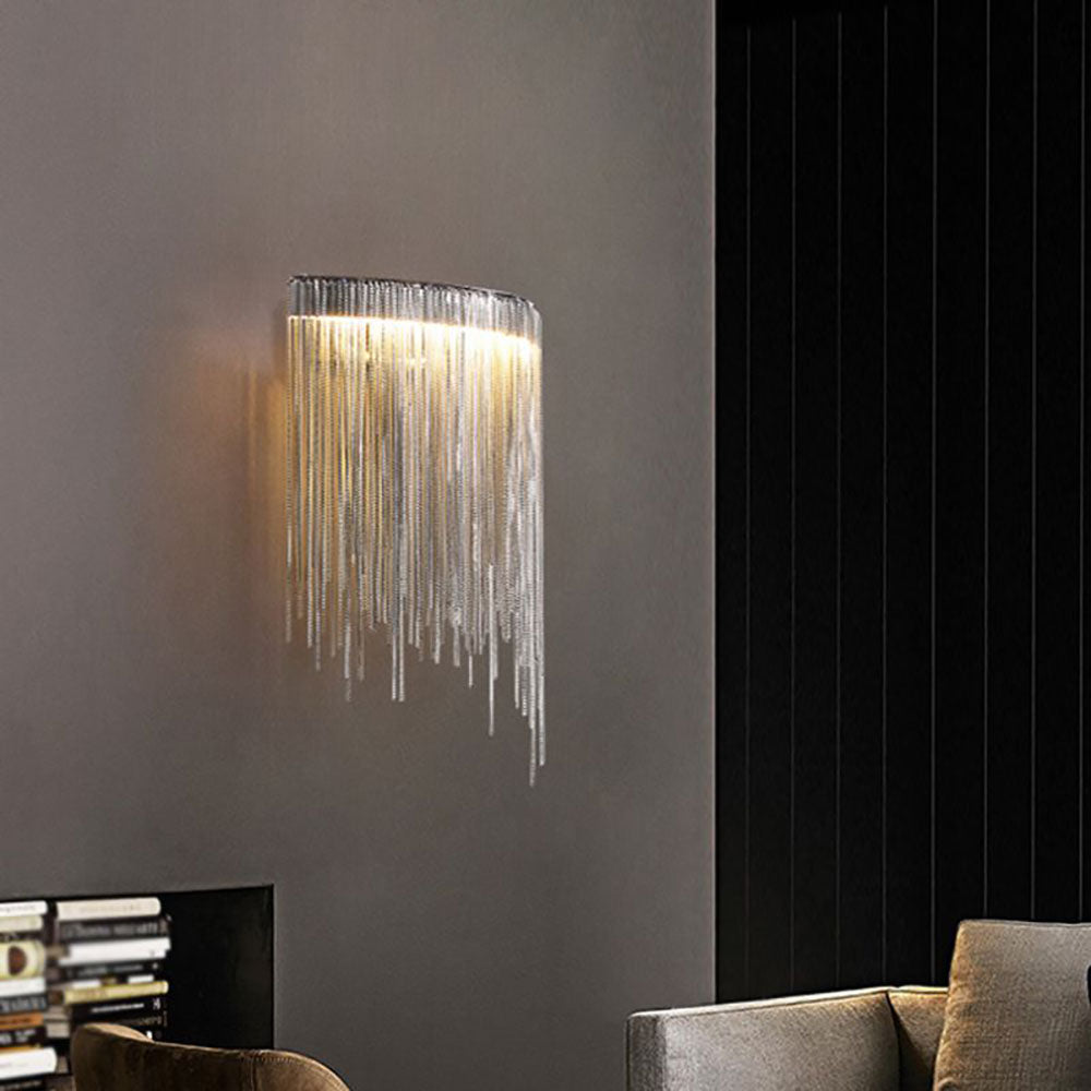 Colon Wall Lamp Decorative/Modern, Tassel Chain, Silver, Living Room