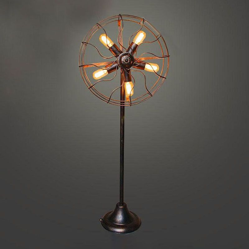 Alessio Creative Vintage Scalloped Design Metal Floor Lamp, Brown