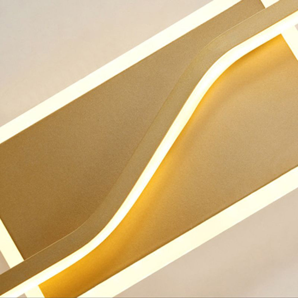 Leigh Luxury Curved Linear Metal Wall Lamp, Gold