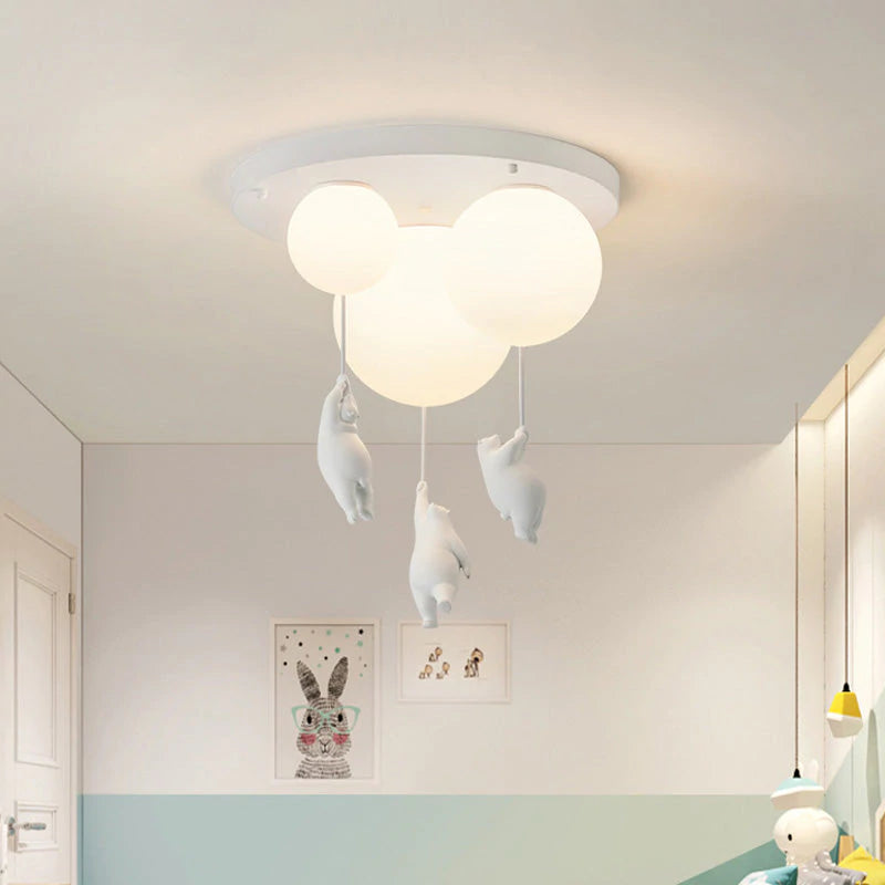 Fateh Bear Balloon LED Flush Mount Ceiling Light, 3 Style, White