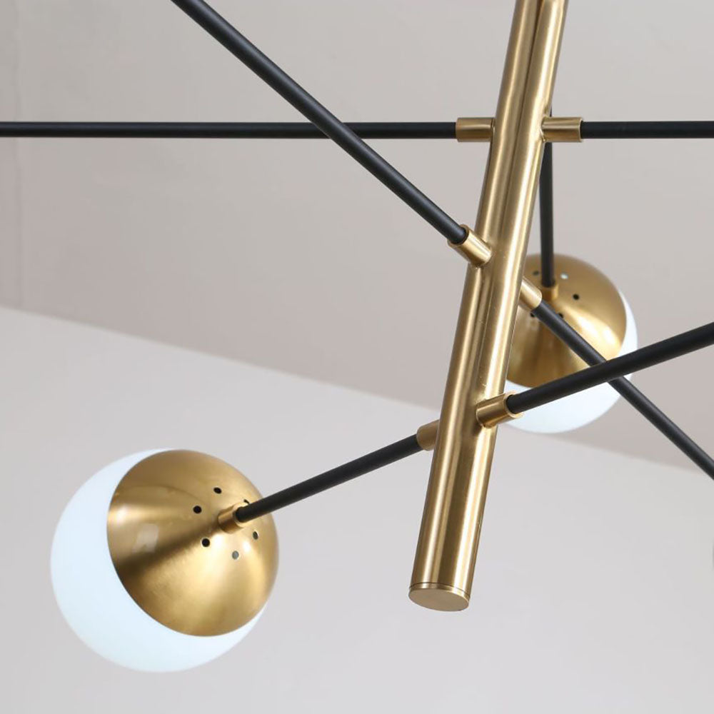 Valentina Nordic Multi Globe Metal/Glass Pendant Light, Gold