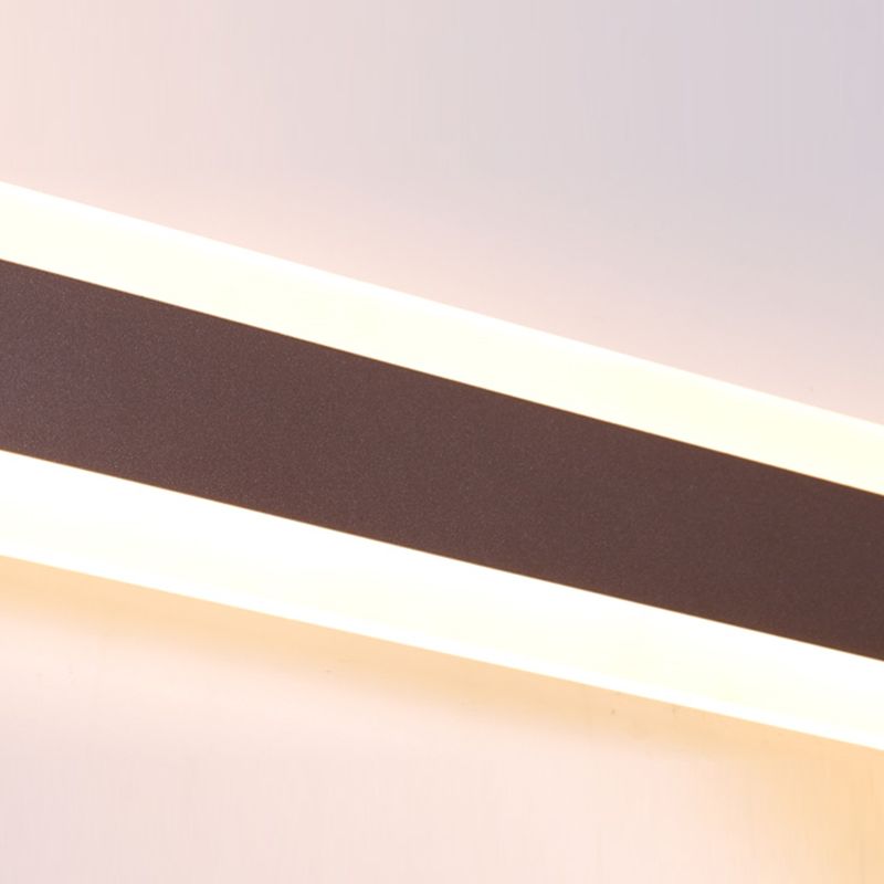 Edge Modern Linear Vanity Wall Lamp, White/Brown, Bathroom