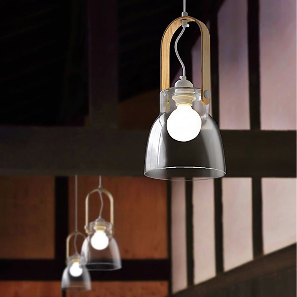 Hailie Minimalist Bowl Shaped Glass Pendant Light, Clear