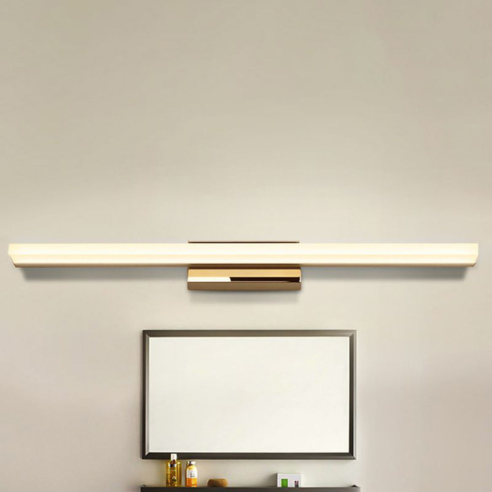 Leigh Minimalist Metal Linear Mirror Vanity Wall Lamp, Black/Chrome