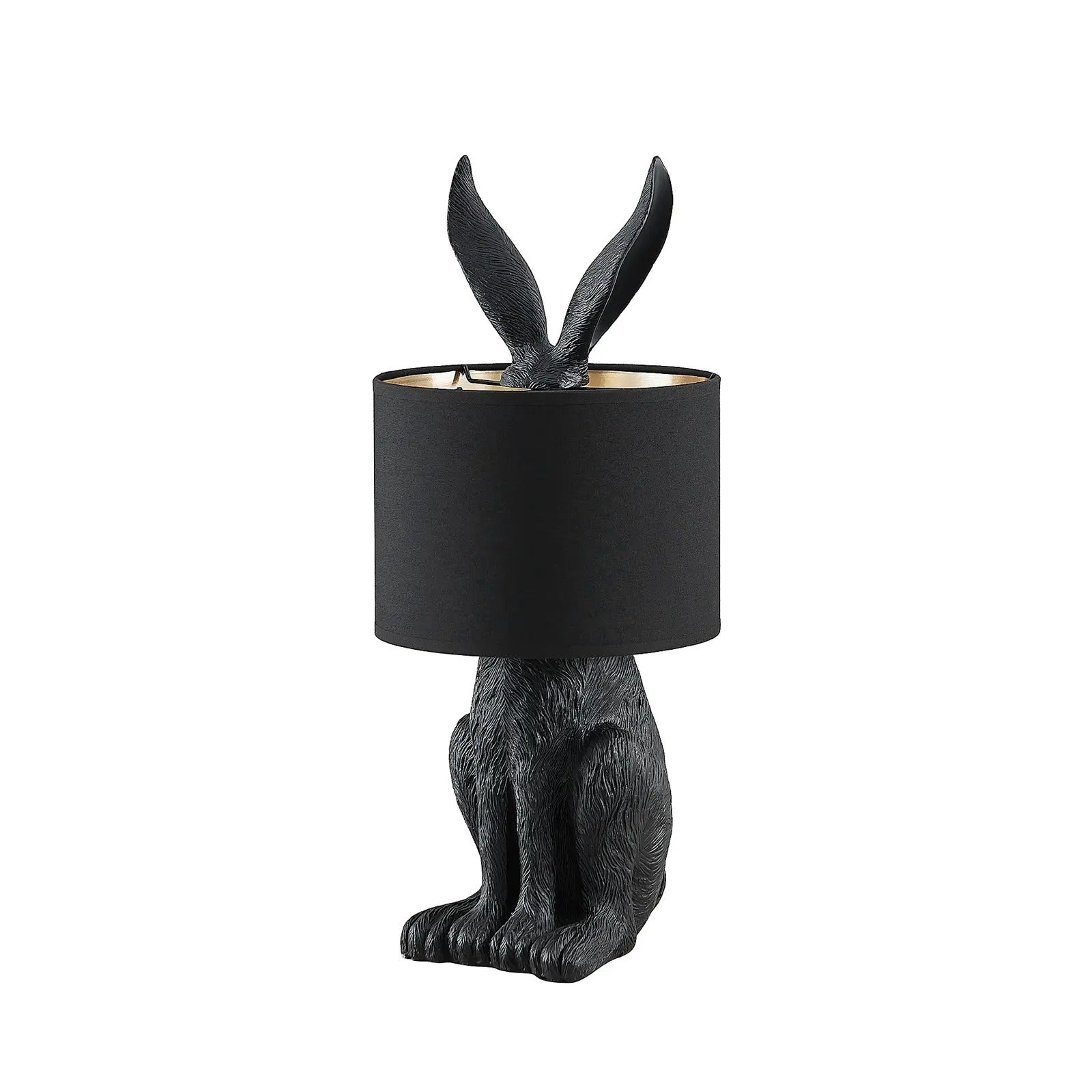 Alice Rabbit Cylinder Resin Table Lamp, Black/White/Gold