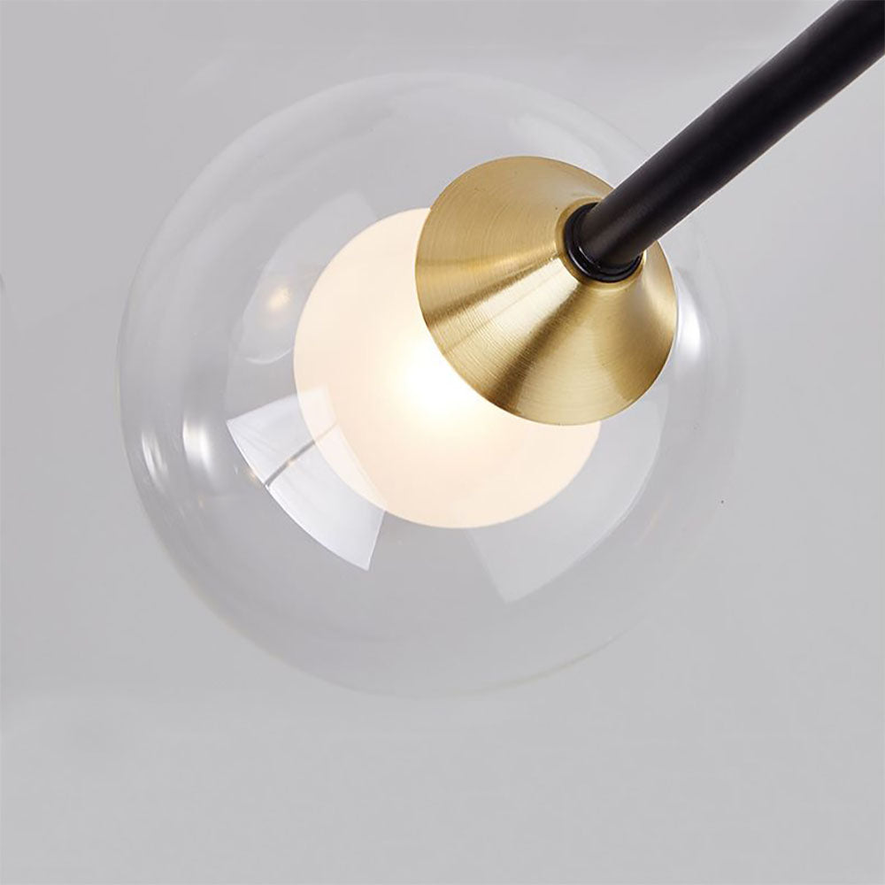 Valentina Nordic Spherical Bubble Metal/Glass Chandelier, Black/Gold