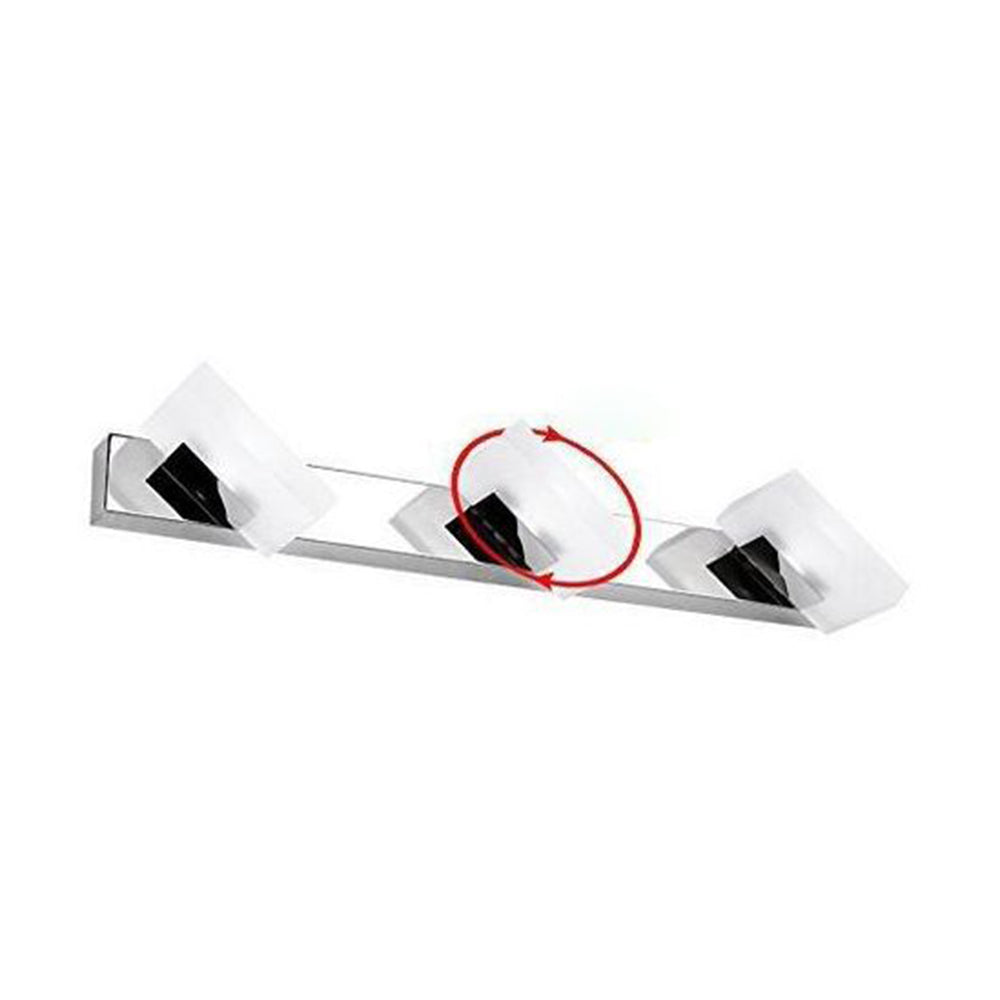 Leigh Modern Square Mirror Front Vanity Metal Wall Lamp