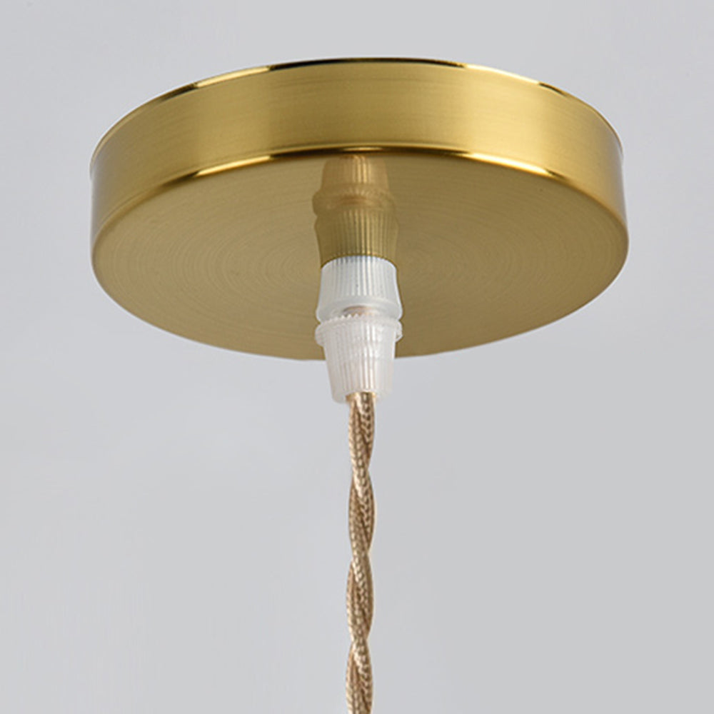 Hailie Art Deco Blown Brass & Glass Pendant Light, 7 Styles