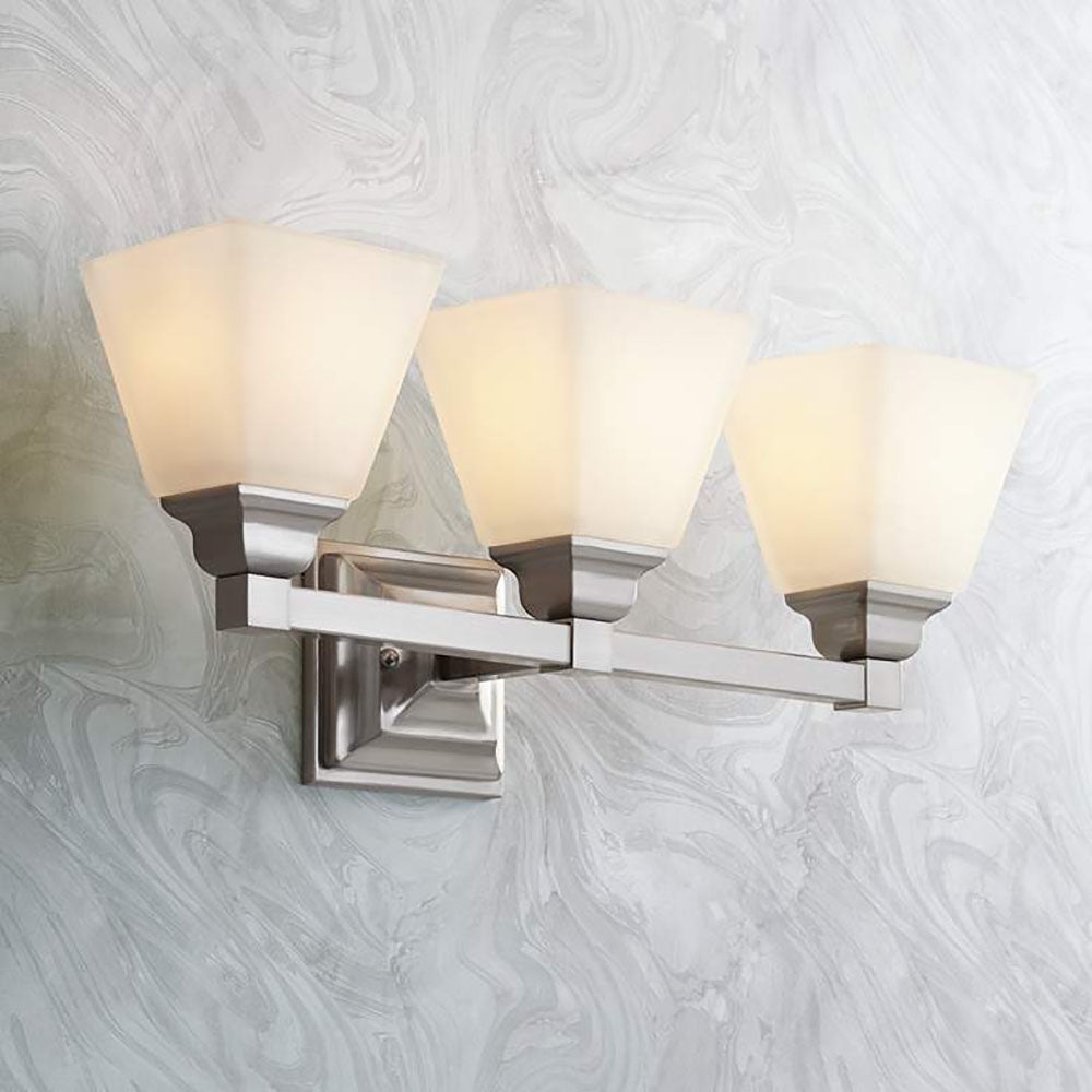 Eyrn Opal Mirror Front Vanity Wall Lamp, 2/3 Heads, 12.5"