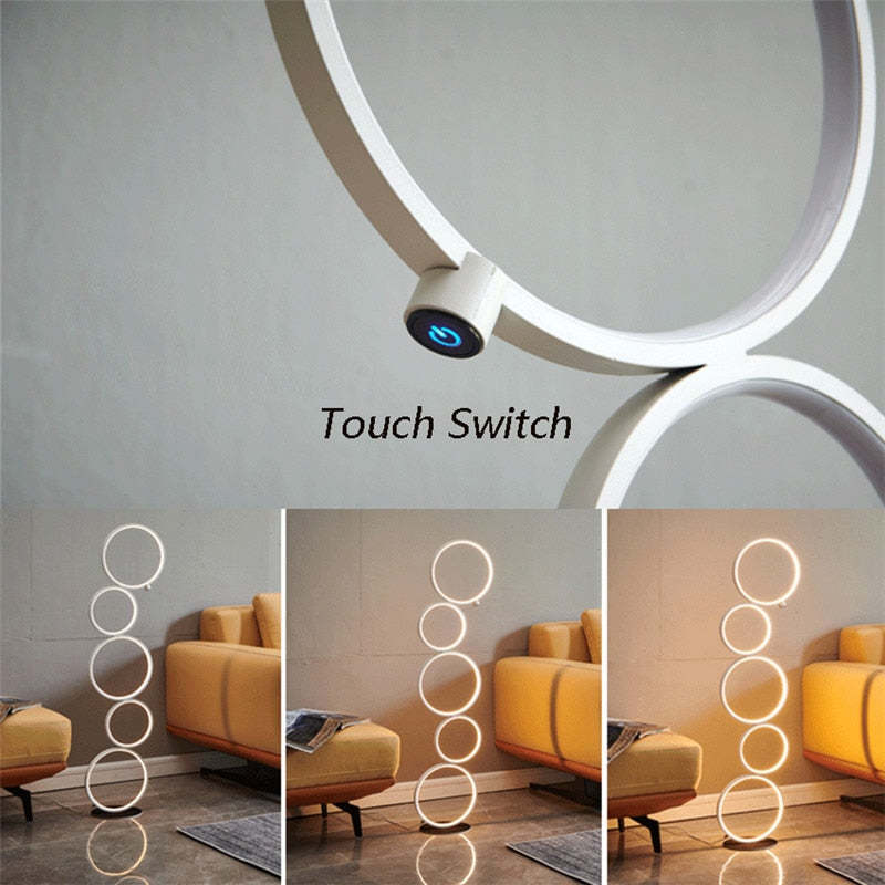 Arisha Multi-ring Floor Lamp 2 Color, Metal & Silicon