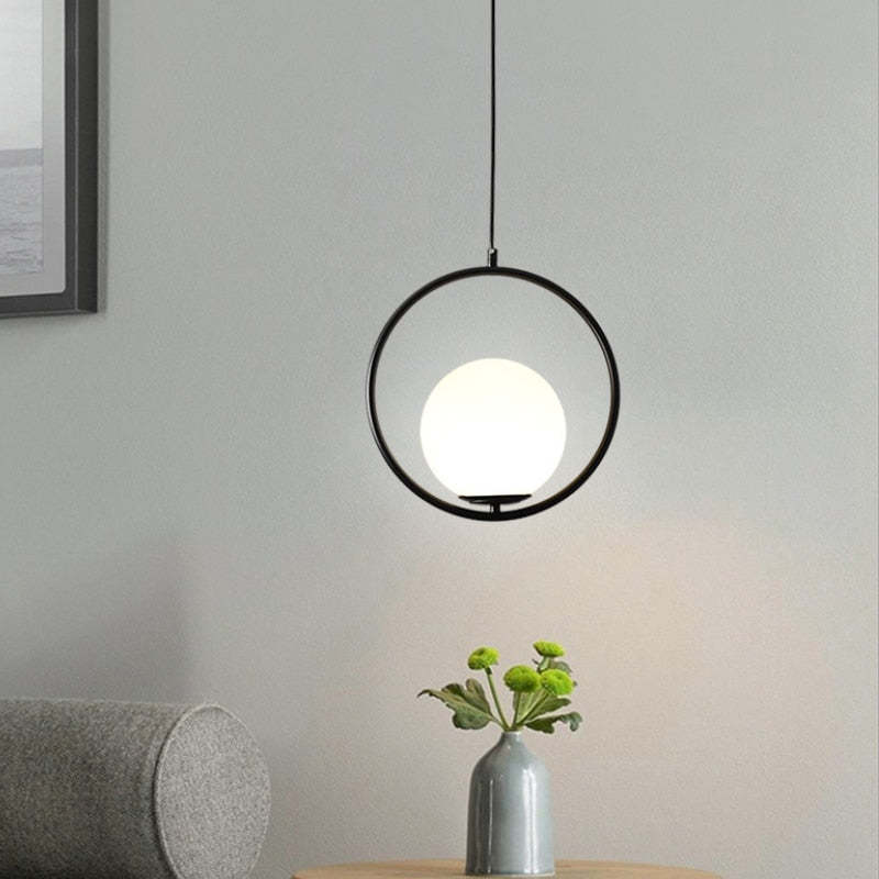 Valentina Modern Globe Metal/Glass Pendant Light, 3 Style