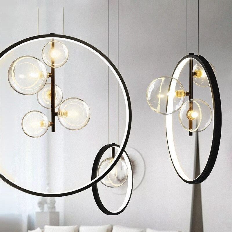 Nordic Glass Bubbles LED Modern Pendant Light for Dining Room