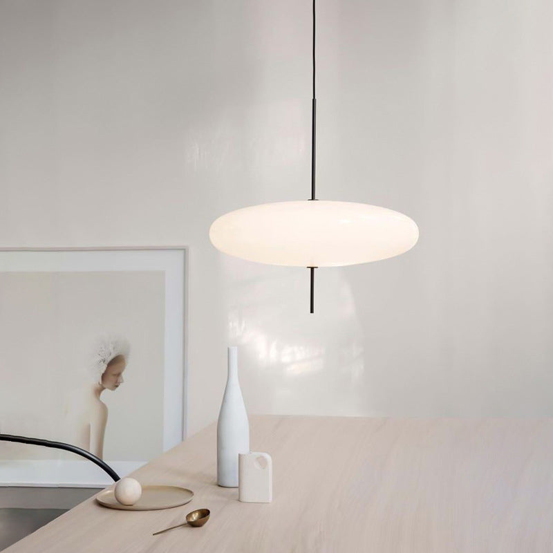 Leilani Nordic Modern Oval Single Pendant Light, White