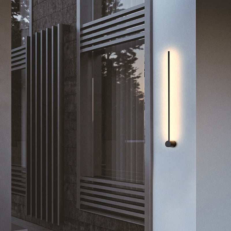 Edge Minimalist Rotatable Linear Outdoor Wall Lamp Black Corridor