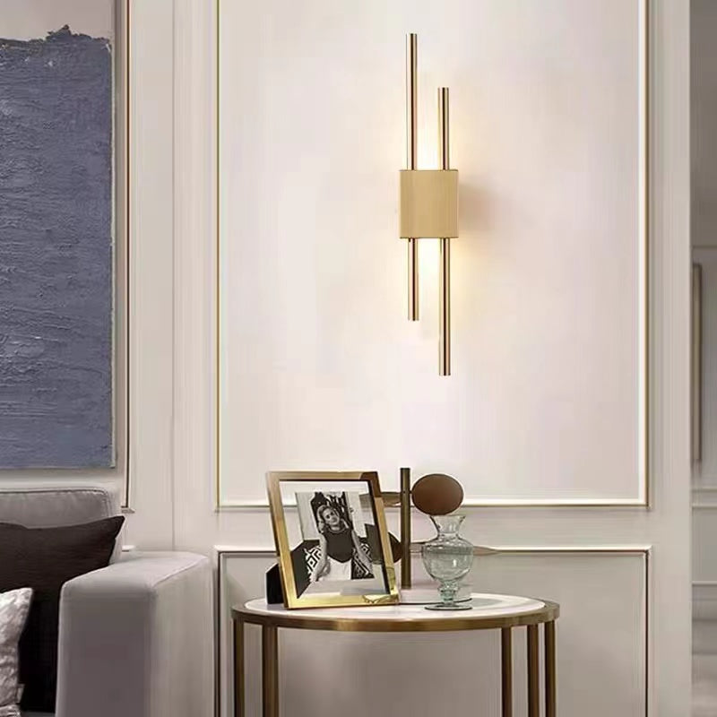 Alana Modern Metal/Marble LED Wall Lamp, Black/Gold/Green