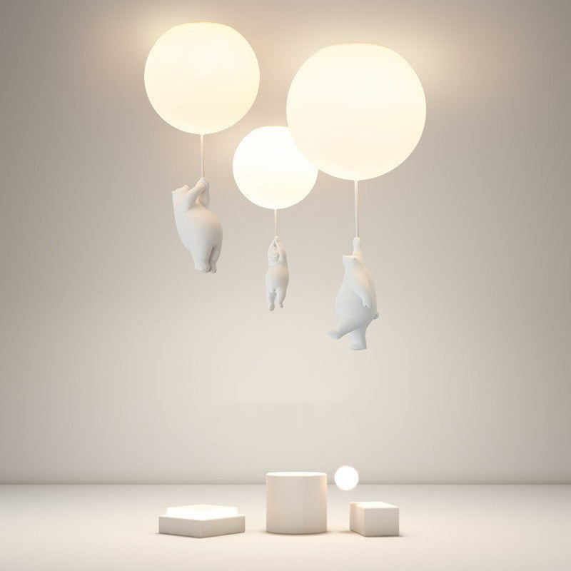 Fateh Bear Balloon LED Flush Mount Ceiling Light, 3 Style, White