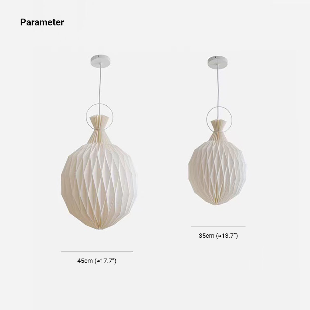 Renée Minimalist Paper Globe Pendant Light, White, 2 Size