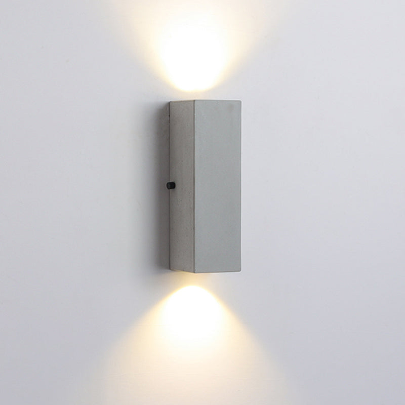 Orr Minimalist Cement Square Outdoor Wall Lamp, White