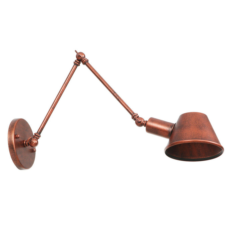 Brady Rotatable Wall Lamp with Swing Arm, Black/Rust