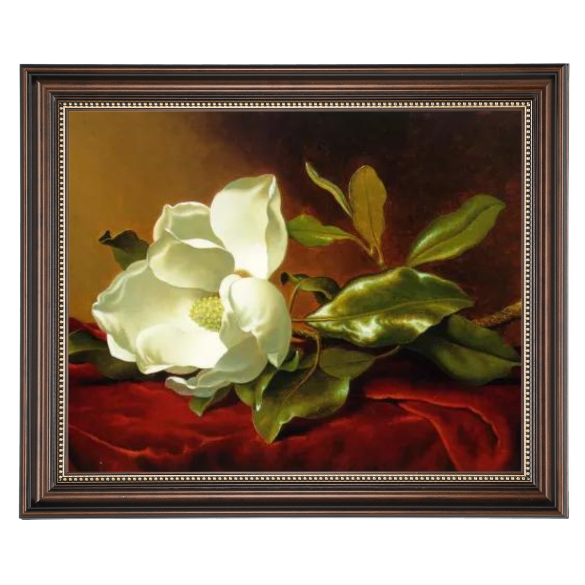 A Magnolia on Red Velvet- Romantic Wall Art Prints Decor For Bedroom