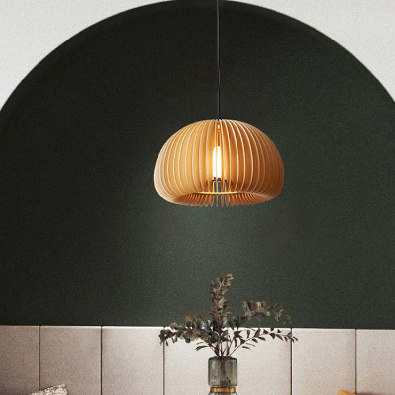 Ozawa Pumpkin Pendant Light, Wood