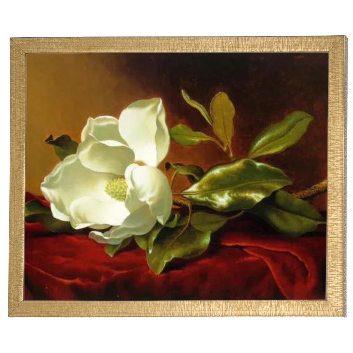 A Magnolia on Red Velvet- Romantic Wall Art Prints Decor For Bedroom