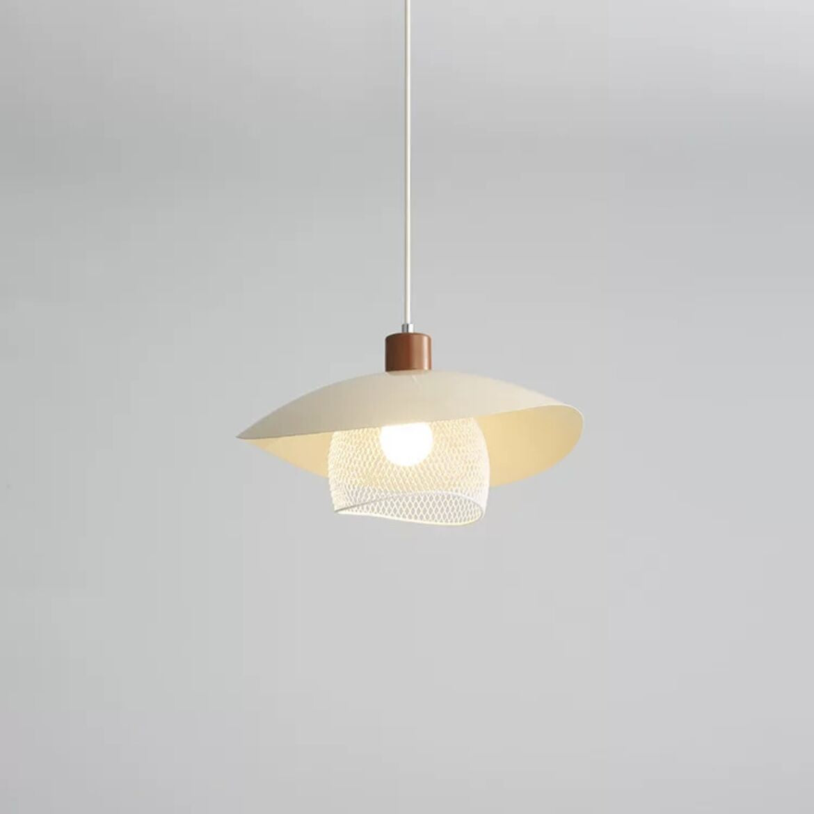 Eveline Modern Minimalist Disc-shaped Metal/Acrylic Pendant Light Beige/Green/Wood