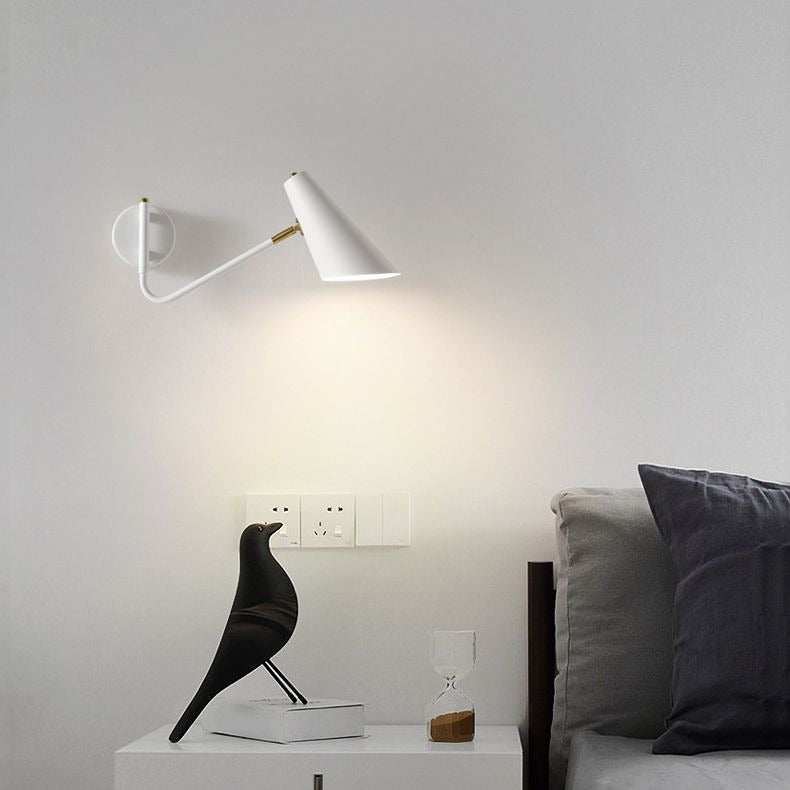 Brady Rotatable Wall Lamp, Black & White & Gold, Bedroom