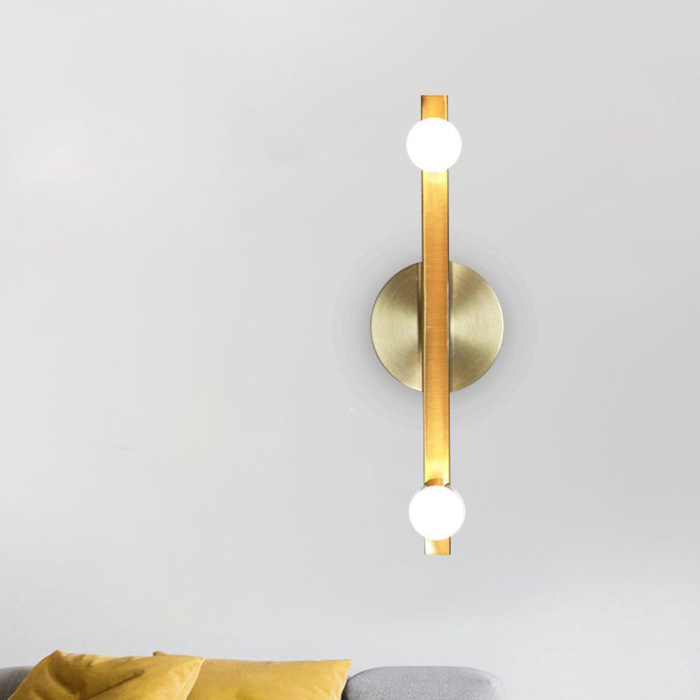Avi Modern Linear Metal Wall Lamp, Gold, Bathroom