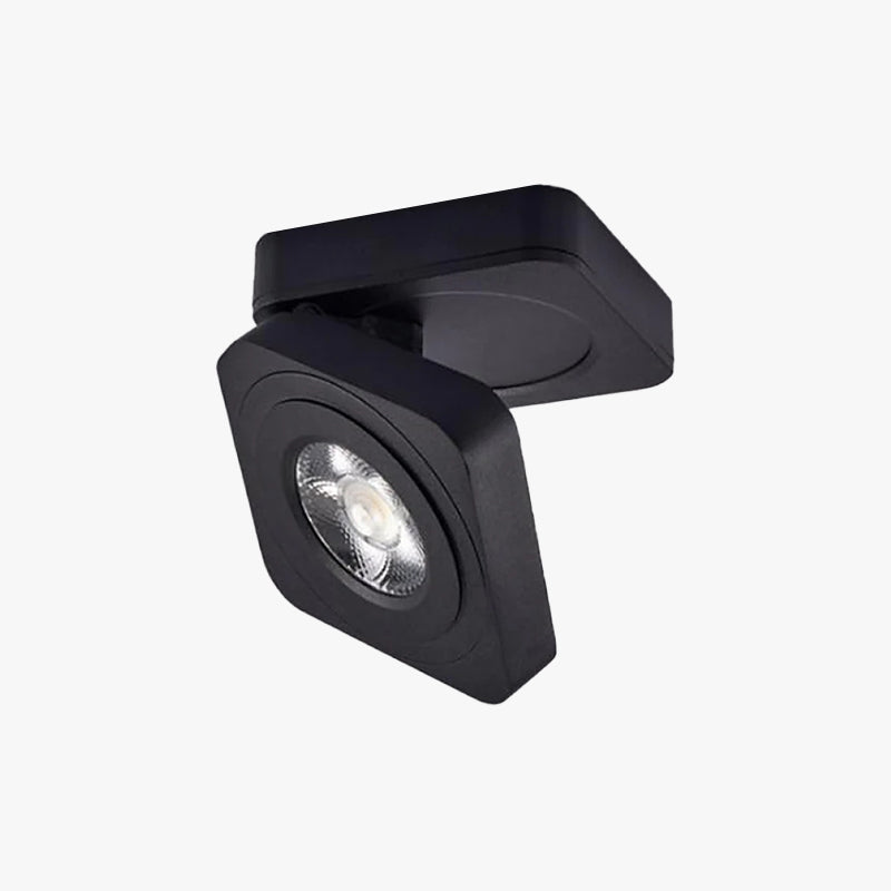 Novak Modern Adjustable Square Ceiling Light Spotlight, Black/White