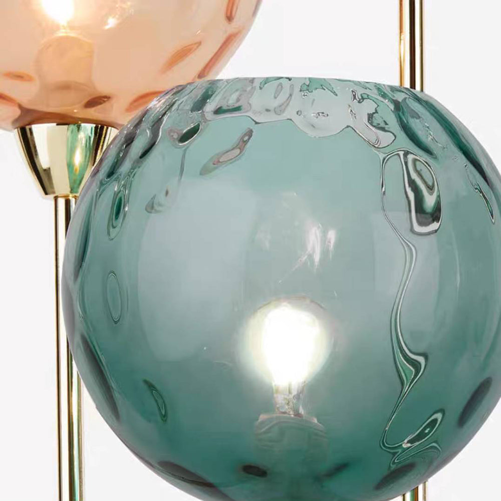 Hailie Designer Bubble Floor Lamp, Metal/Glass