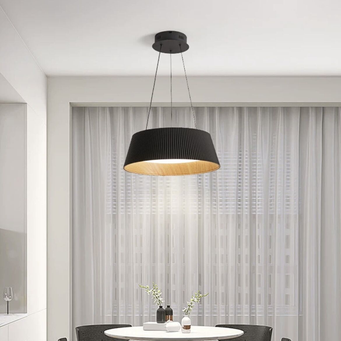 Alessio Simple Modern Geometric Metal/Resin Pendant Light/Ceiling Lamp White/Black
