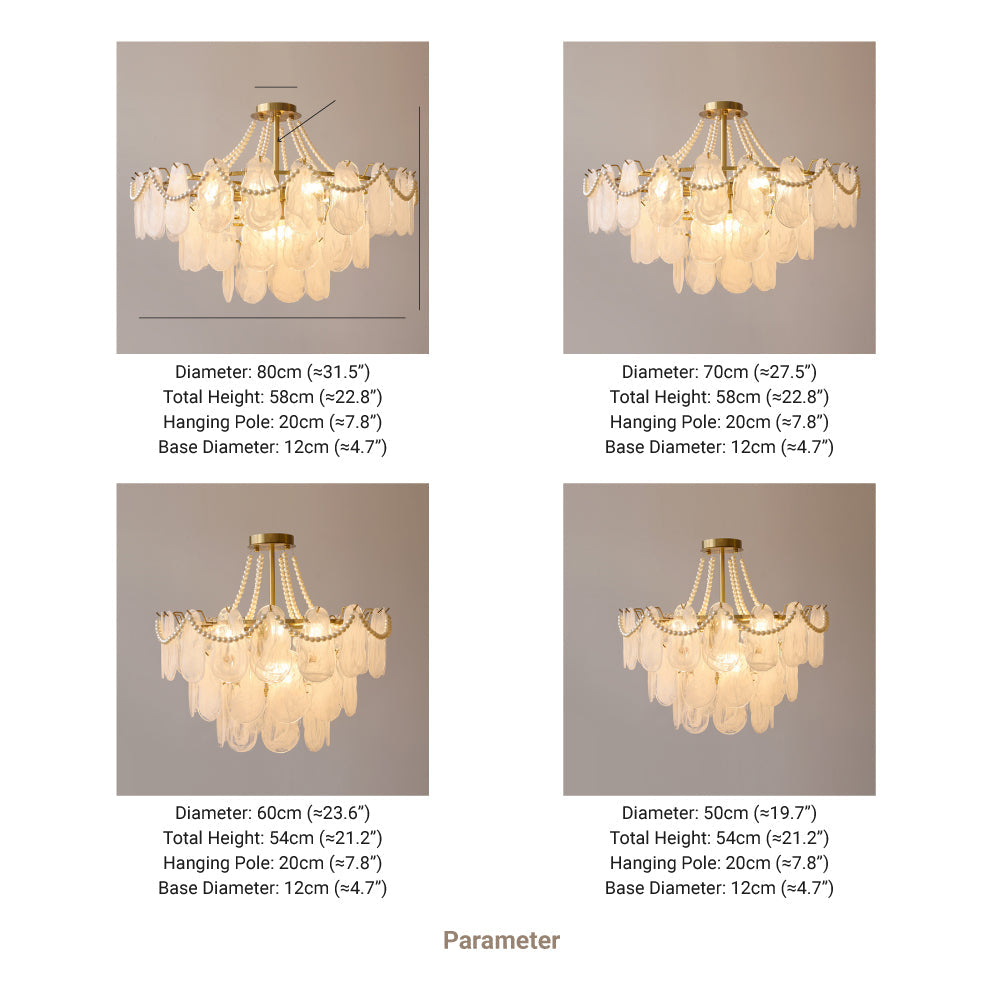 Kirsten Elegant Pearl Glass Metal Chandelier