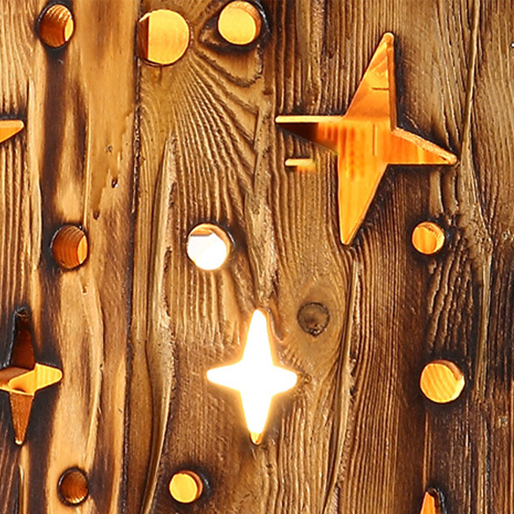 Austin Retro Starry Metal & Wood Pendant Light