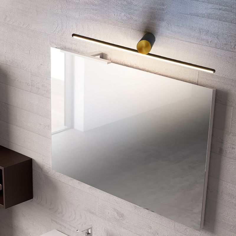 Leigh Modern Metal Linear Mirror Vanity Wall Lamp, Black/White
