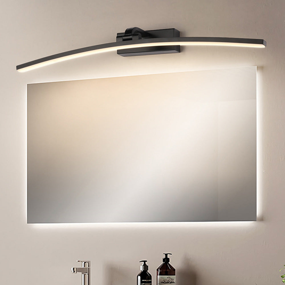 Edge Modern Curved Mirror Front Metal Wall Lamp