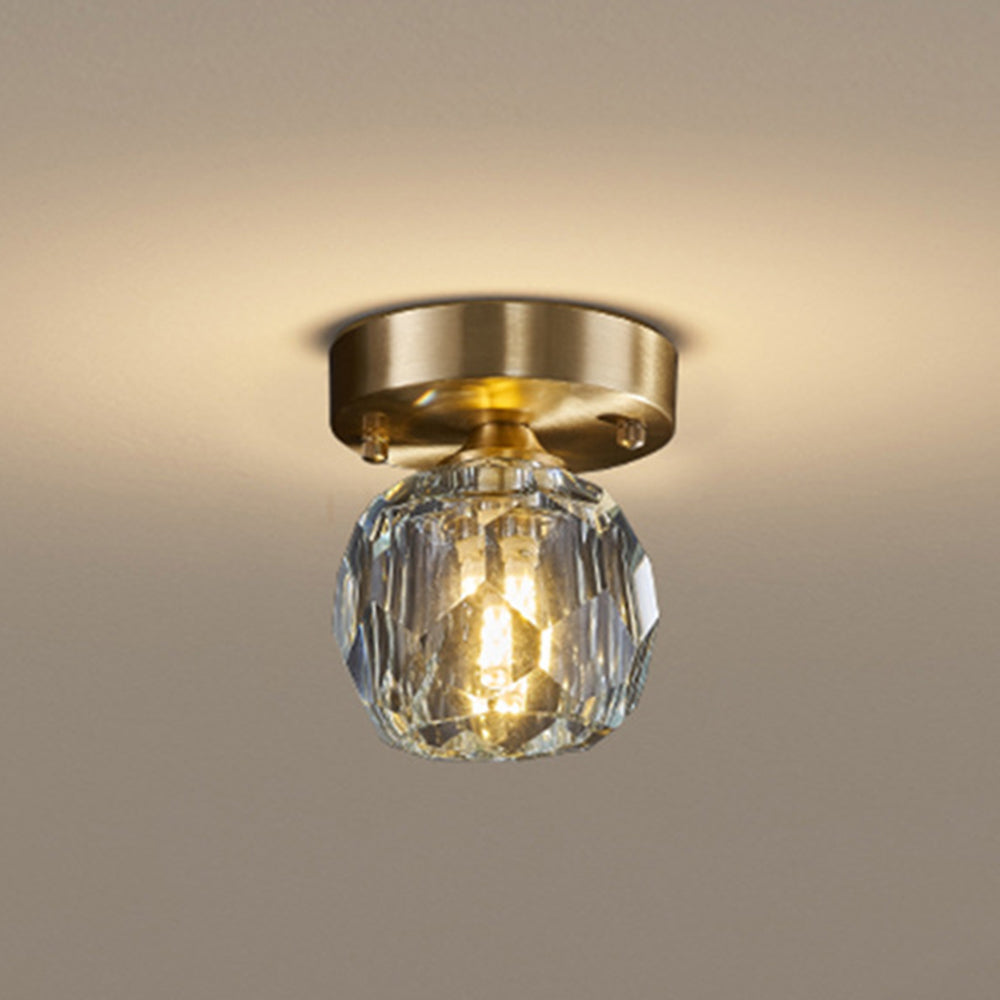 Kirsten Luxury Diamond Metal/Acrylic Flush Mount Ceiling Light, Gold